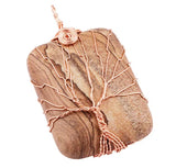 Rose Wire Wrap Amethysts Pendant Rose Pink Jewelry