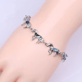 FYJS Silver Plated Abalone Shell Horse Shape Bracelet