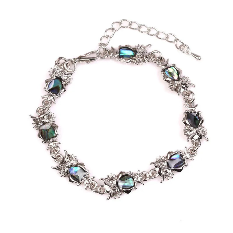 FYJS Owl Bracelet Abalone Shell Wisdom Gift Animal Jewelry