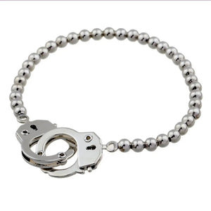 Silver Plated Alloy Beads Cuff Bracelet for Men