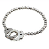 Silver Plated Alloy Beads Cuff Bracelet for Men