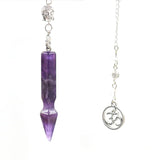 FYJS Silver Plated Amethysts Pendant with 3D Symbol Chain