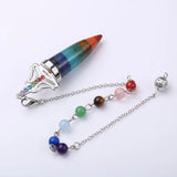 Unique Silver Plated Bead Chain Chakra Pendulum Pendant with Buddha Jewelry