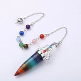 Unique Silver Plated Bead Chain Chakra Pendulum Pendant with Buddha Jewelry