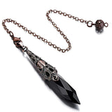Silver Plated Geometric Stone Pendant Chain for Dowsing