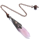 Silver Plated Geometric Stone Pendant Chain for Dowsing