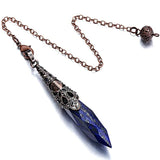 Silver Plated Geometric Stone Pendant Chain for Dowsing