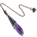 Silver Plated Geometric Stone Pendant Chain for Dowsing