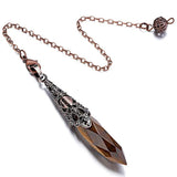 Silver Plated Geometric Stone Pendant Chain for Dowsing