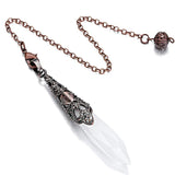 Silver Plated Geometric Stone Pendant Chain for Dowsing