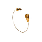 Silver Plated Tiger Eye Stone Bangle Green Aventurine Jewelry