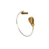 Silver Plated Tiger Eye Stone Bangle Green Aventurine Jewelry