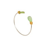 Silver Plated Tiger Eye Stone Bangle Green Aventurine Jewelry