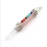Geometric Rose Pink Quartz Pendant Lapis Lazuli Chakra Jewelry