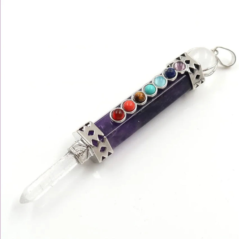 Geometric Rose Pink Quartz Pendant Lapis Lazuli Chakra Jewelry