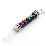 Geometric Rose Pink Quartz Pendant Lapis Lazuli Chakra Jewelry