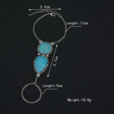 Green Turquoises Stone Bracelet Bohemian Style Jewelry