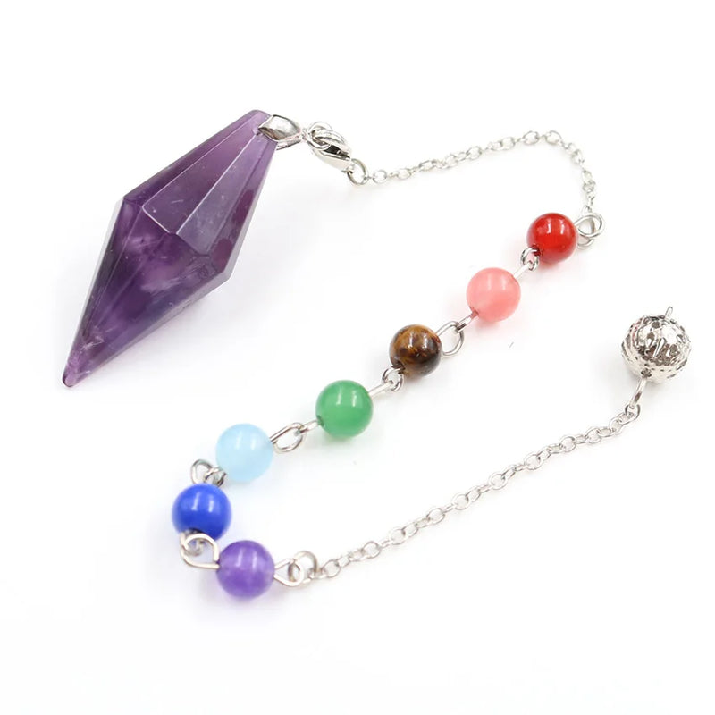 Unique Silver Plated Pyramid Stone Pendulum for Scrying