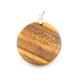 Silver Plated Round Amethysts Tree of Life Pendant Agates Jewelry