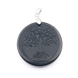 Silver Plated Round Amethysts Tree of Life Pendant Agates Jewelry