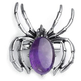 Silver Plated Spider Amethysts Pendant Opalite Jewelry