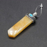 Unique Malachite Stone Pendant Sword Shape Rose Pink Quartz Jewelry