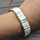 FYJS Silver Plated Tree of Life Howlite Stone Bracelet
