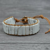 FYJS Silver Plated Tree of Life Howlite Stone Bracelet