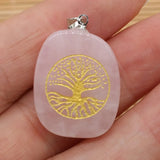 Silver Plated Tree of Life Tiger Eye Pendant