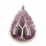 FYJS Tree of Life Amethysts Stone Pendant