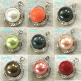 Sea Shell Pearl 18KGP Pendant Necklace with Zircon Inlay