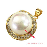 Sea Shell Pearl 18KGP Pendant Necklace with Zircon Inlay