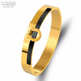 10mm Width U Bangles Silver Clasp Bracelets Stainless Steel