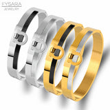 10mm Width U Bangles Silver Clasp Bracelets Stainless Steel