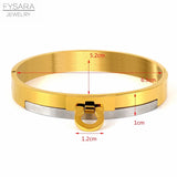 10mm Width U Bangles Silver Clasp Bracelets Stainless Steel