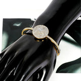 Stainless Steel Couple Roman Numerals Crystal Cuff Bracelets