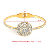 Stainless Steel Couple Roman Numerals Crystal Cuff Bracelets