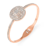 Stainless Steel Couple Roman Numerals Crystal Cuff Bracelets