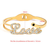 Women's Stainless Steel Charm Bracelets Letter Bangles