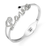 Women's Stainless Steel Charm Bracelets Letter Bangles