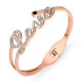 Women's Stainless Steel Charm Bracelets Letter Bangles