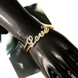 Women's Stainless Steel Charm Bracelets Letter Bangles