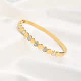 Heart Bracelet w/ High Cubic Zircon, Stainless Steel
