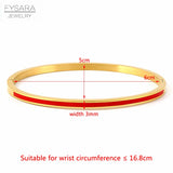 Orange Enamel Bangles Bracelets for Women Stainless Steel Jewelry