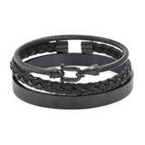 3pcs Royal Roman Wire Woven Bangles For Men