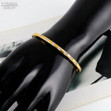 FYSARA 4mm Square CZ Crystals Bangles Titanium Steel Jewelry