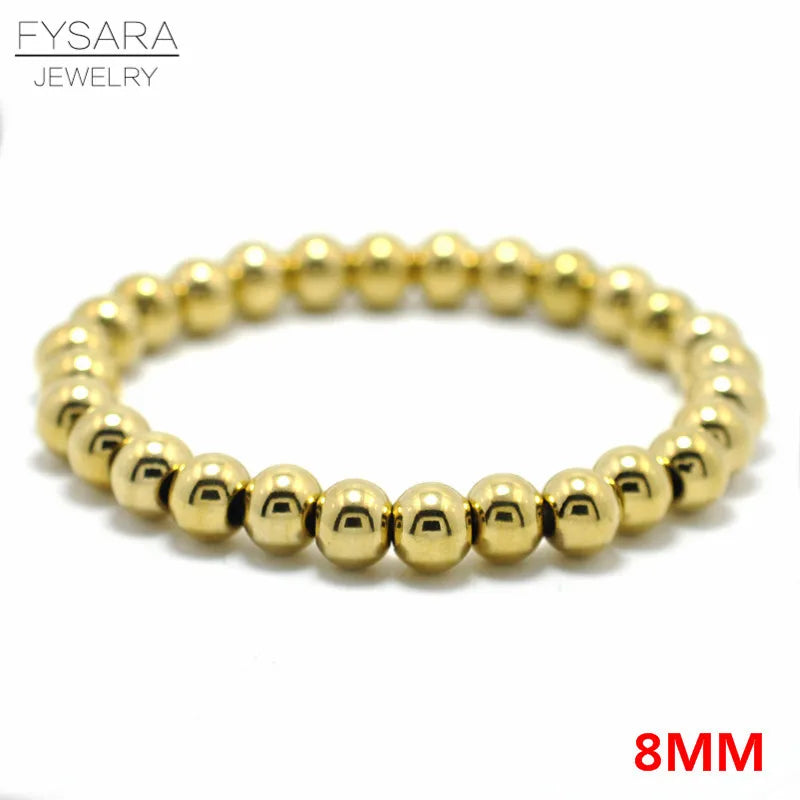 Stainless Steel Beaded Bracelet for Women Men Jewelry Biker Bicycle Bead