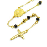 6 Tone Bead Long Necklace Religion Jesus Christ Cross Rosary Pendant