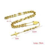 Men's Religious Cross Pendant Necklace Saint Benedict Rosary Pray