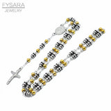 Men's Religious Cross Pendant Necklace Saint Benedict Rosary Pray